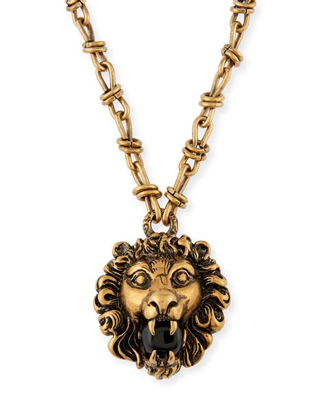 gucci lion pendant men|gucci crossbody with lion head.